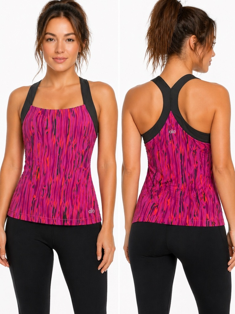 ALO YOGA Racerback Tank Top Women Small Pink Purple Athletic Workout Yoga‎ Top